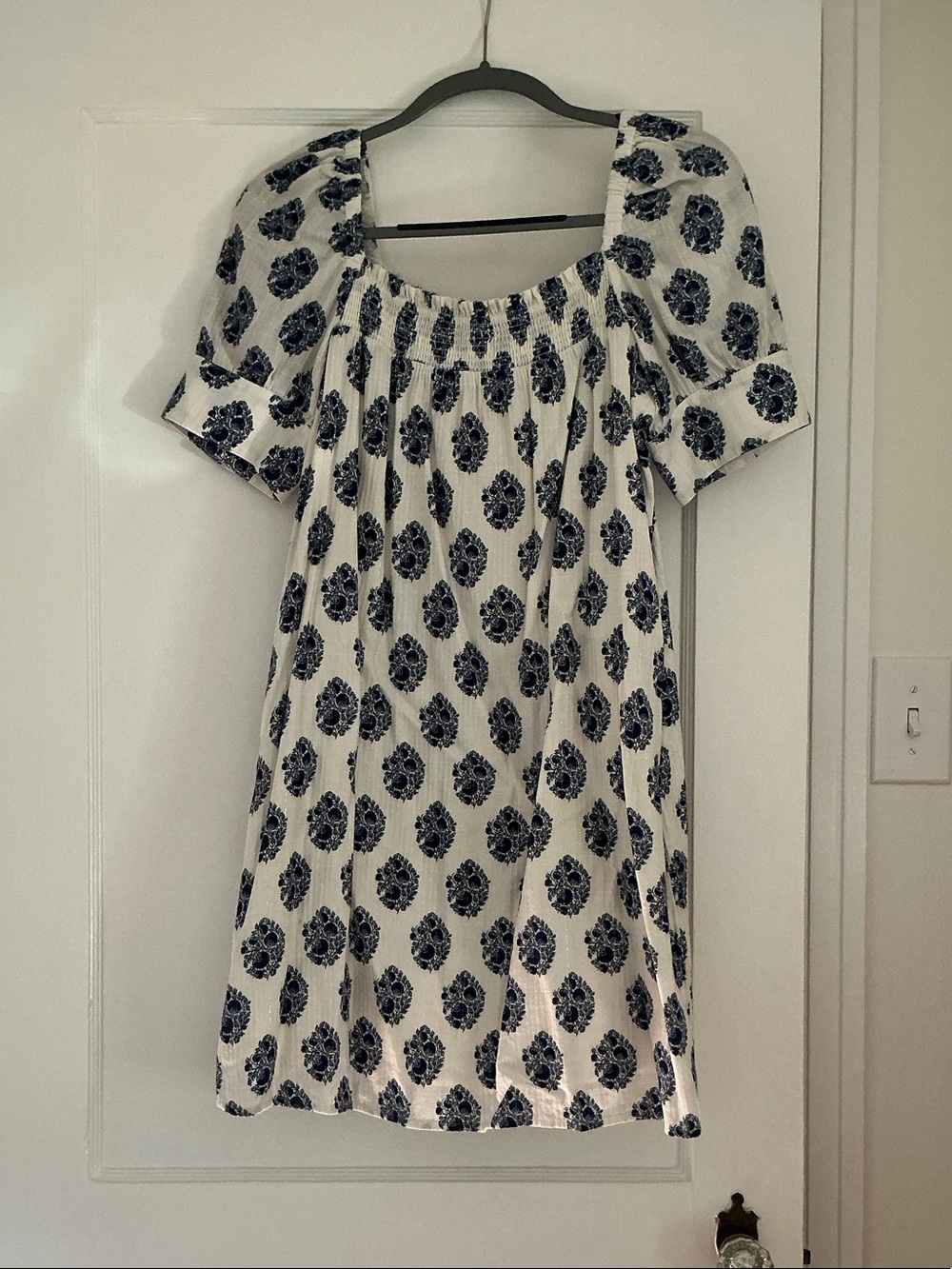 J.Crew Navy Blue Block Print Mini Dress - Size S